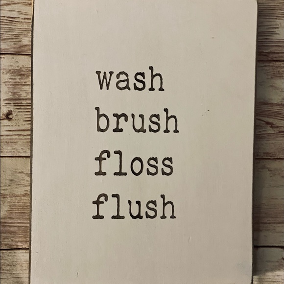 Bathroom Sign Decor Etch & Ember. Hand Made - Picture 1 of 6